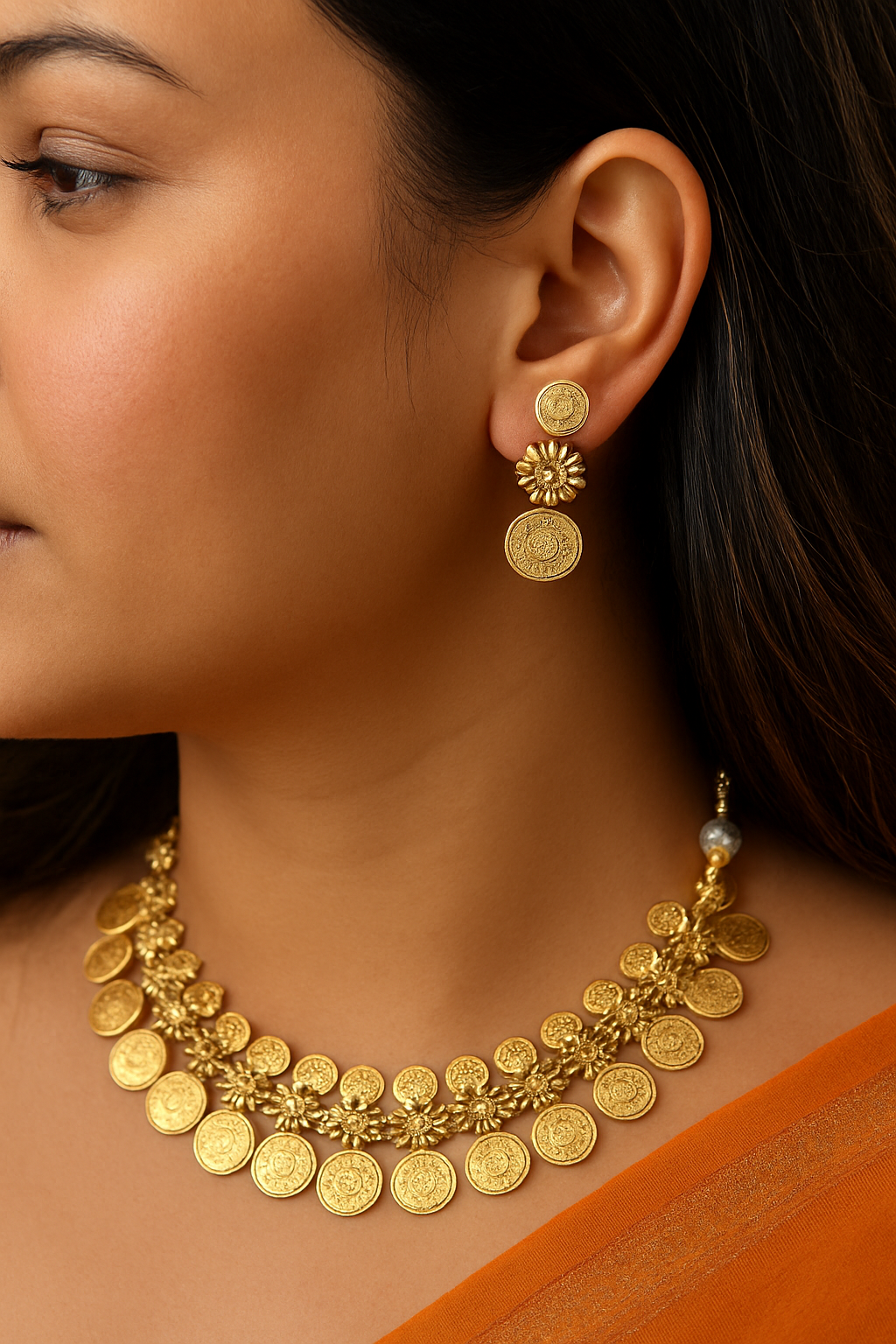 Kasu necklace with stud