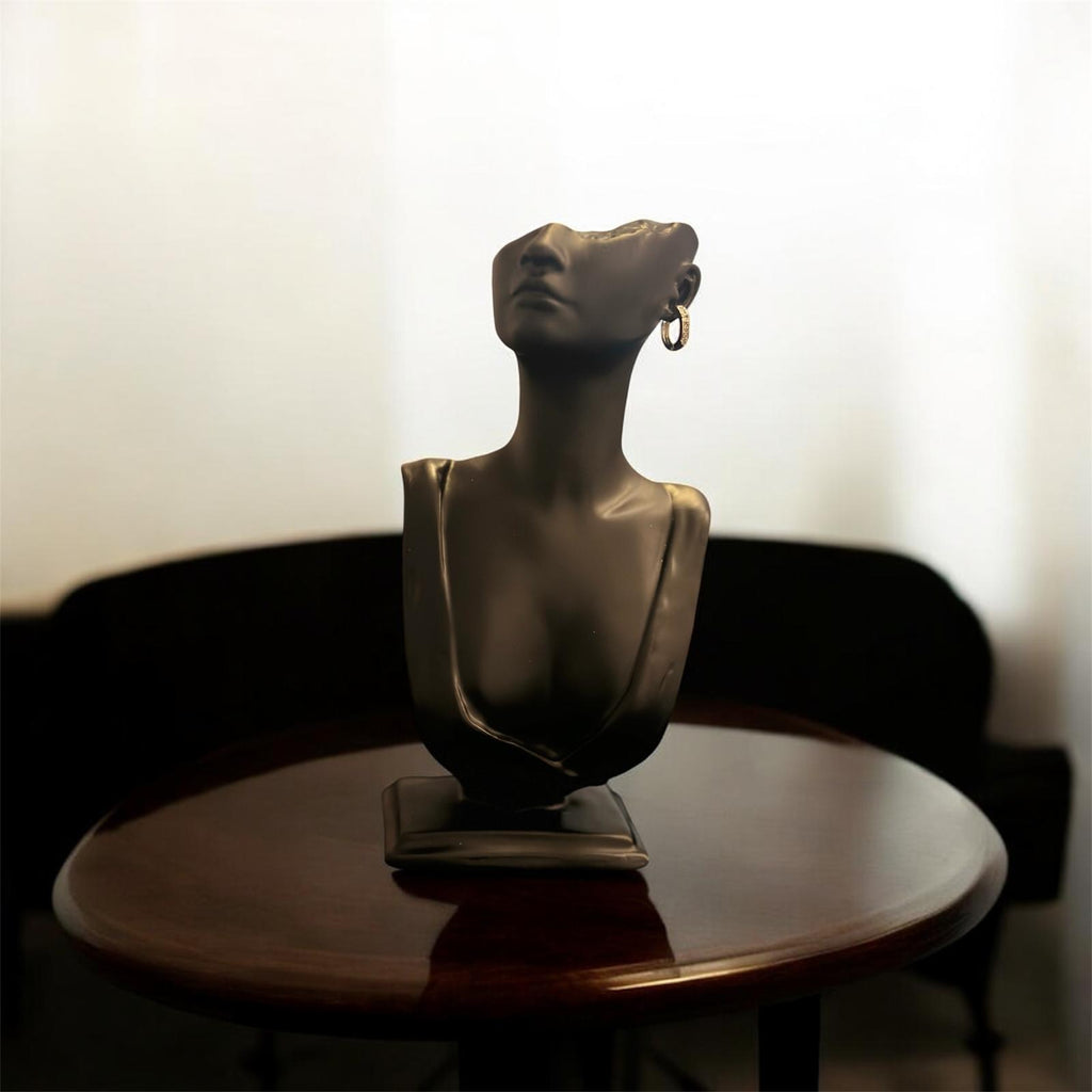 Silver stone earring