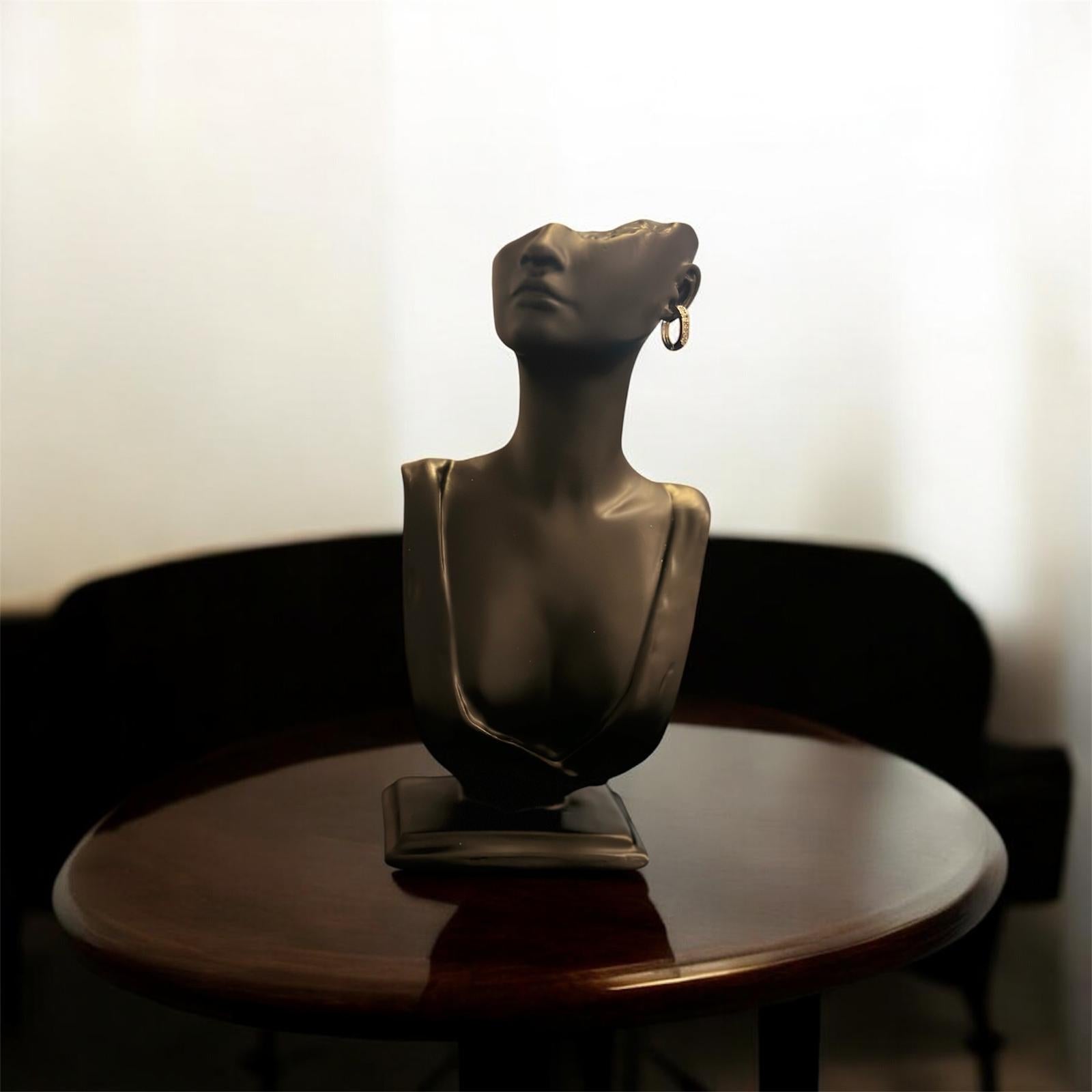 Silver stone earring