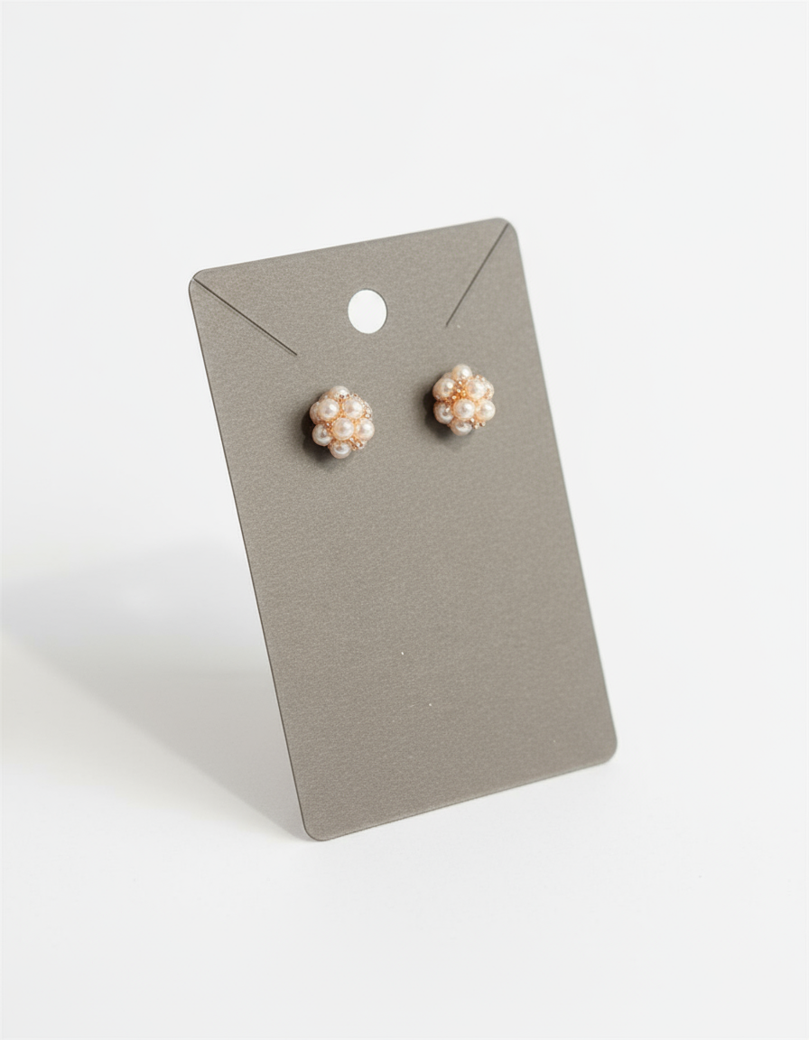 Pearl ball stud- Rose gold