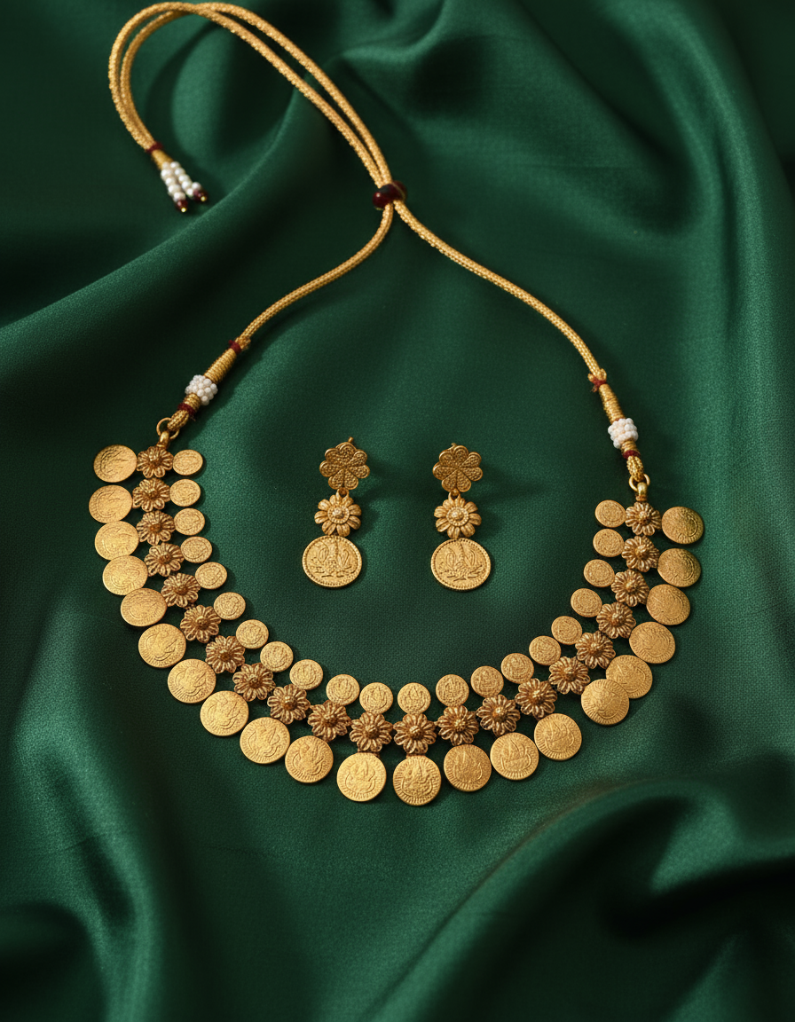 Kasu necklace with stud