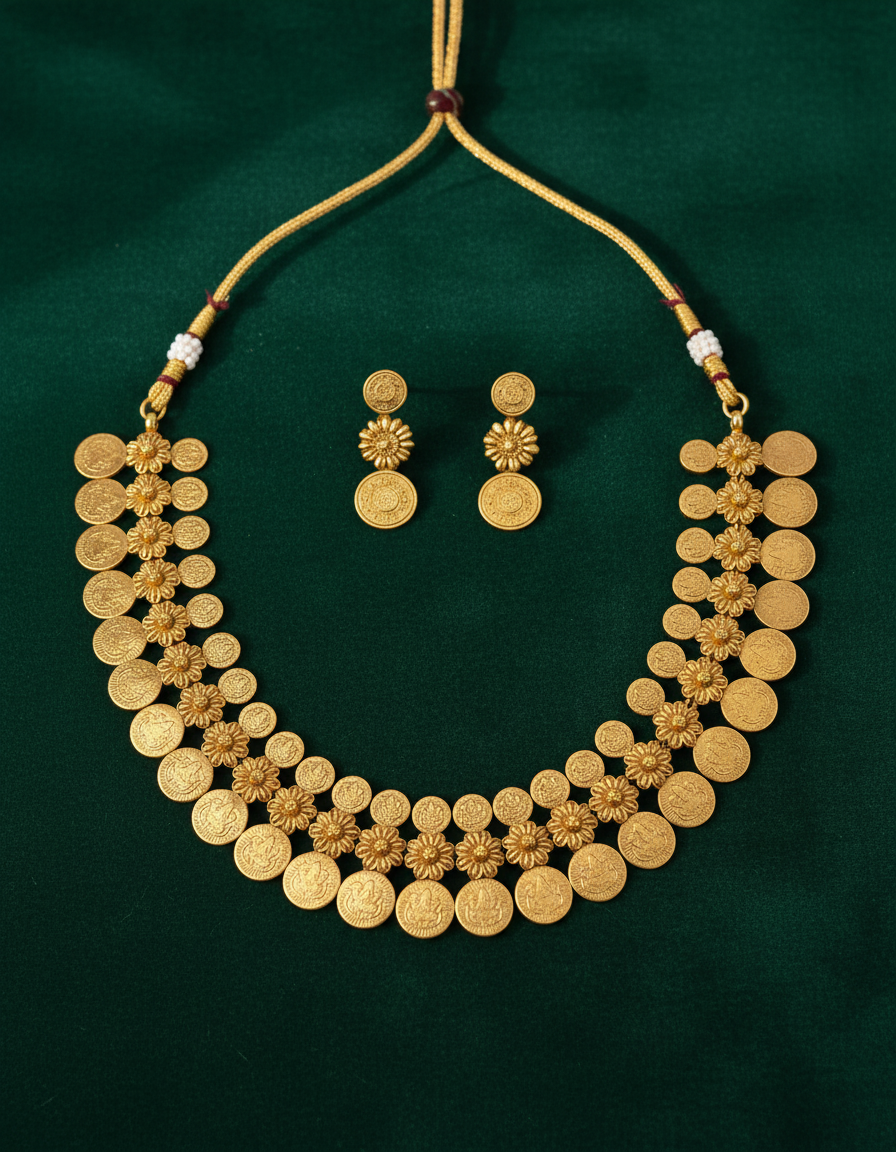 Kasu necklace with stud