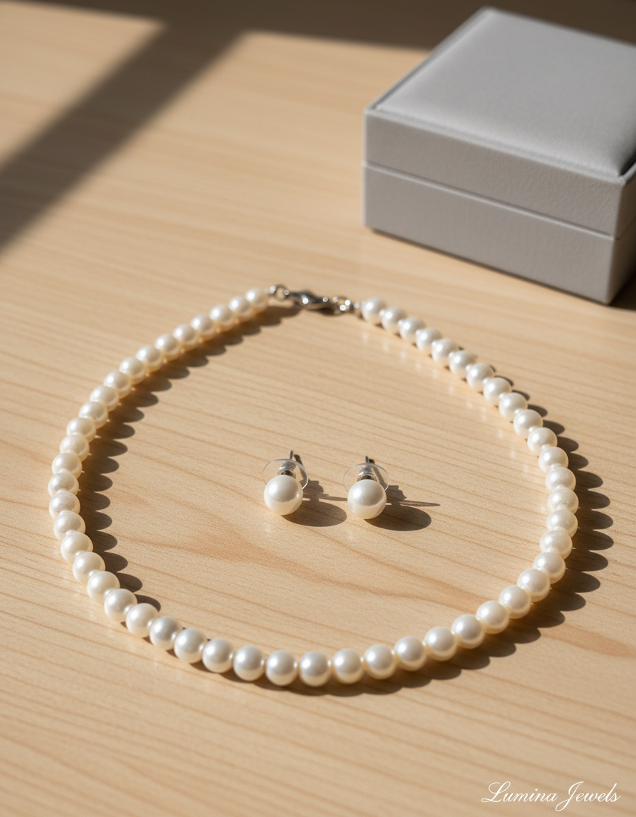 Freshwater pearl neck and earing