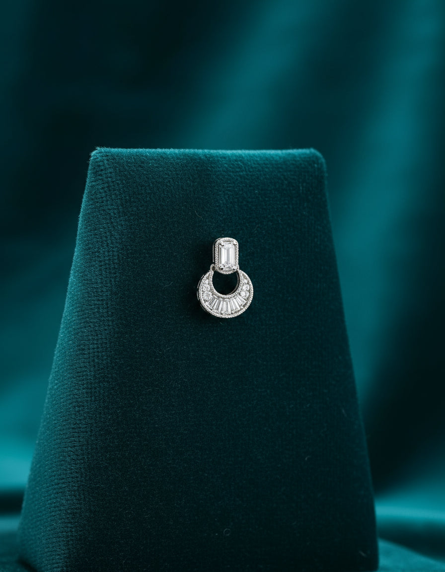 Silver dangle earring