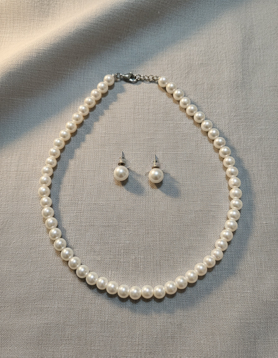 Freshwater pearl neck and earing